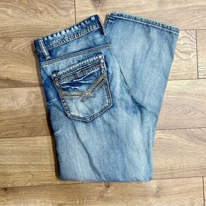 Axel Blue Straight Jeans with Vintage Distressing